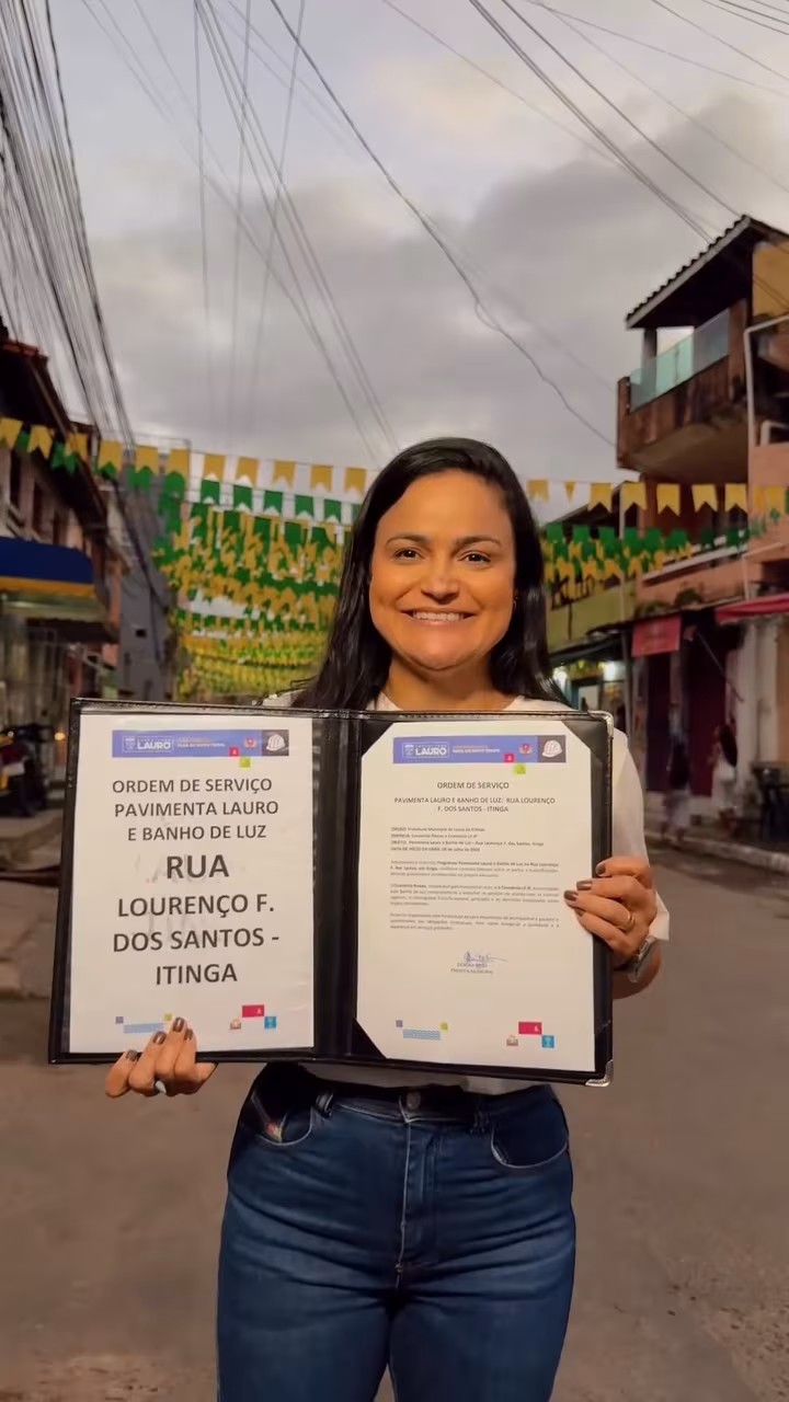 "Todos os dias vocês vão ver ordem de serviço e inaugurações", diz Débora ao anunciar pacote de obras em Lauro